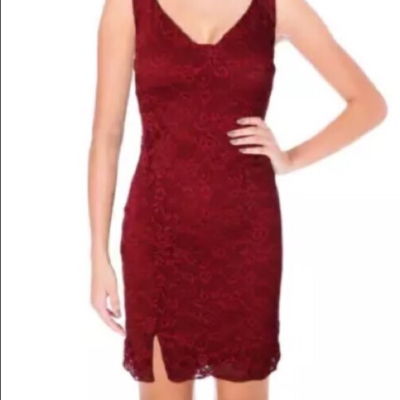 Aqua Red Floral Lace Cocktail Dress ๐ - Picture 2 of 3